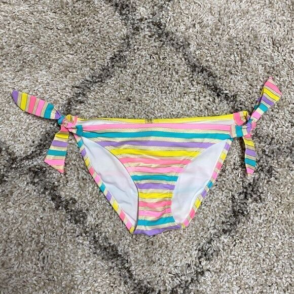 Victoria’s Secret Multi Strip Tie Bikini Bottom Size Small - Picture 2 of 5